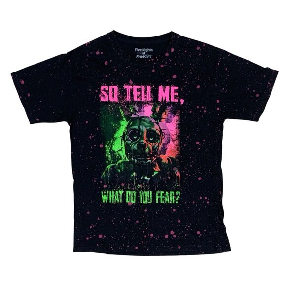 Five Nights At Freddys Graphic Tee So Tell Me What Do You Fear Medium - Picture 1 of 4